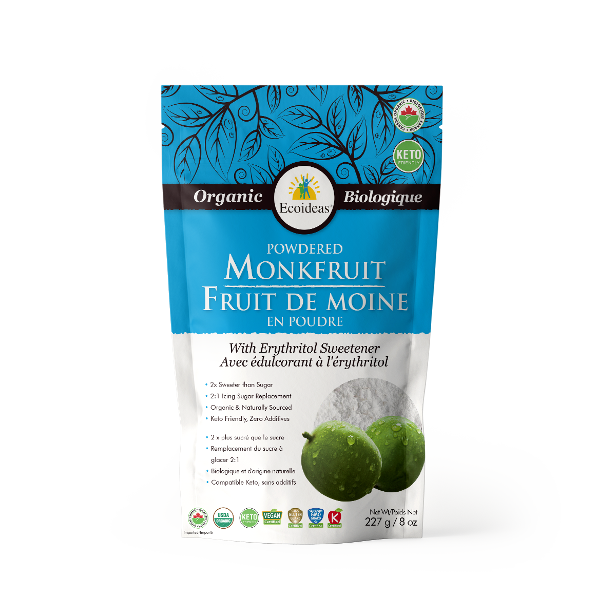 Organic Monkfruit with Erythritol - Powder - (227g)