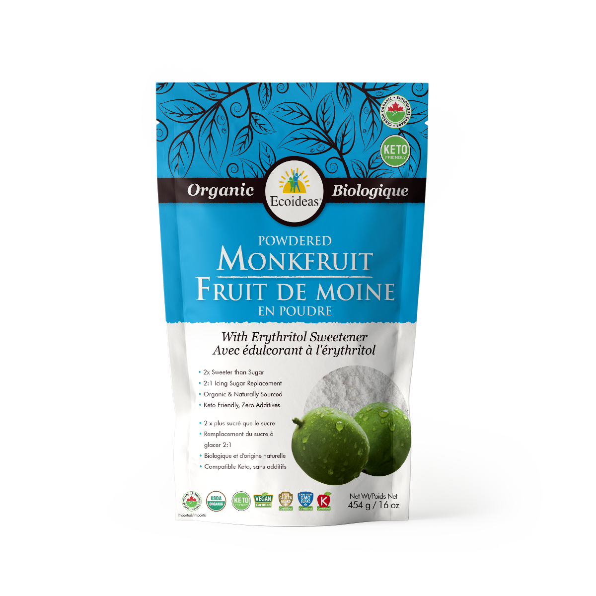 Organic Monkfruit with Erythritol - Powder - (454g)