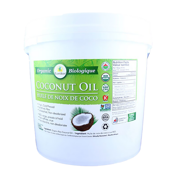 Ecoideas® Organic Coconut Oil - (1 gallon 3.79 L)