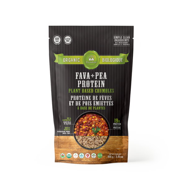 Ecoideas Organic Fava + Pea Protein Crumbles - (108g)