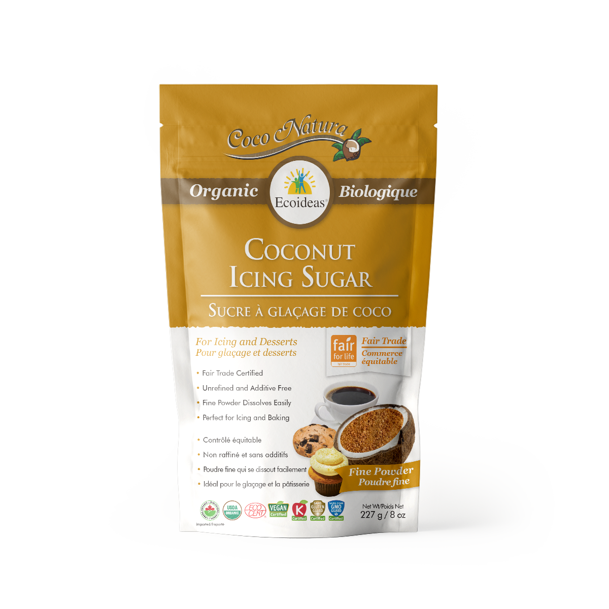 Organic Fair Trade Coconut Icing Sugar - (227g)²