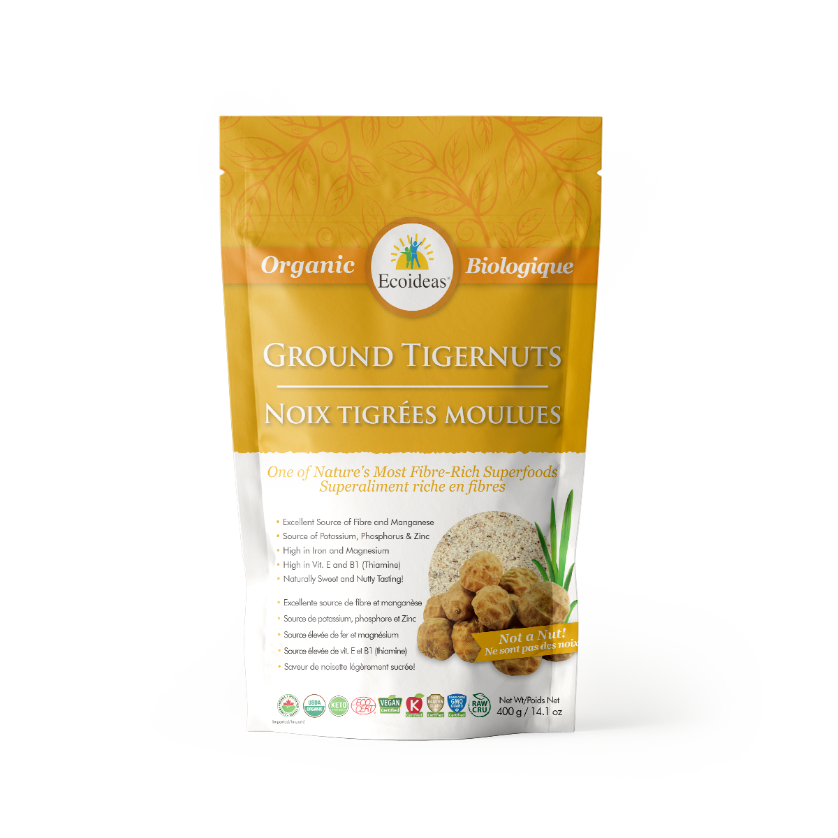 Organic Fair Trade Tigernuts - Stone Ground - (400g)