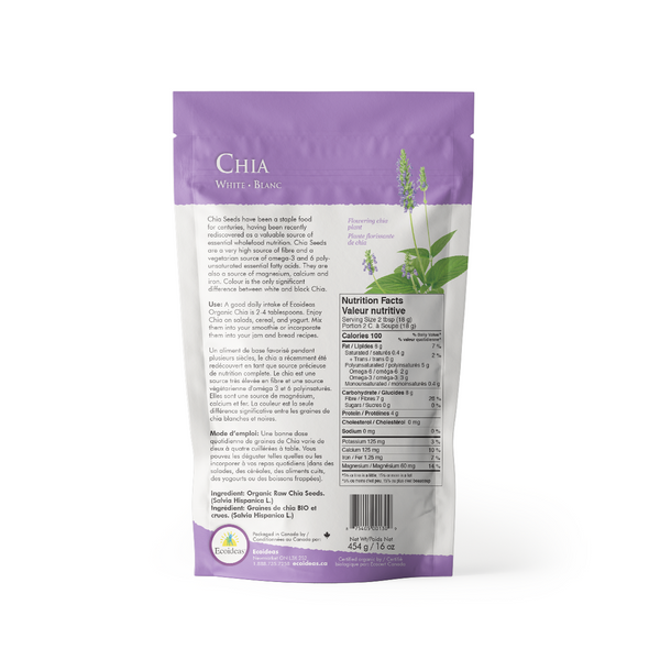 Organic White Chia Seeds - (454g)